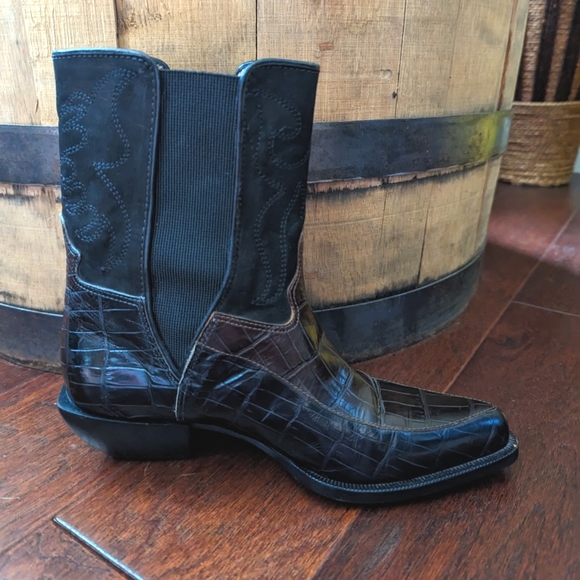 Donald J Pliner Western Couture Collection Black & Brown Cowboy Boots WomenSz 6 - Picture 9 of 17